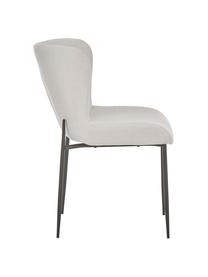 Gestoffeerde stoel Tess in crèmewit, Bekleding: polyester, Poten: gepoedercoat metaal, Geweven stof crèmewit, poten zwart, B 49 x D 64 cm