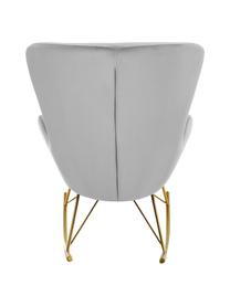 Mecedora de terciopelo Wing, Tapizado: terciopelo (poliéster) Al, Estructura: metal galvanizado, Terciopelo gris, dorado, An 66 x F 102 cm