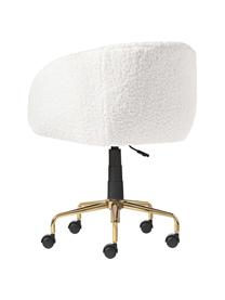 Teddy-Schreibtischstuhl Emmie, höhenverstellbar, Bezug: 100 % Polyester (Teddyfel, Gestell: Metall, beschichtet, Teddy Weiß, Goldfarben, B 58 x T 60 cm