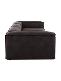 Sofá modular de cuero reciclado Lennon (4 plazas), Tapizado: cuero reciclado (70% cuer, Estructura: madera de pino maciza, ma, Patas: plástico Las patas están , Cuero marrón grisaceo, An 327 x F 119 cm