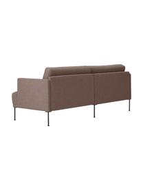 Kleines Ecksofa Fluente mit Metall-Füßen, Bezug: 100 % Polyester Der strap, Gestell: Massives Kiefernholz, FSC, Füße: Metall, pulverbeschichtet, Webstoff Braun, B 198 x T 152 cm, Eckteil links