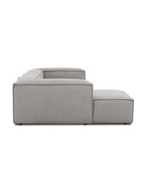 Divano angolare componibile in velluto a coste Lennon, Rivestimento: velluto a coste (92% poli, Struttura: legno di pino massiccio, , Piedini: plastica, Velluto a coste grigio, Larg. 327 x Prof. 180 cm, chaise-longue a sinistra