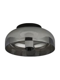 Kleine Dimmbare LED-Deckenleuchte Frisbee, Lampenschirm: Glas, Baldachin: Metall, beschichtet, Grau, transparent, Ø 30 x H 16 cm
