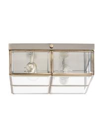 Lampa sufitowa Ben, Odcienie mosiądzu, transparentny, S 26 x W 10 cm