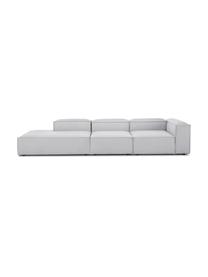 Modulaire XL chaise longue Lennon, Bekleding: 100% polyester De slijtva, Frame: massief grenenhout, FSC-g, Poten: kunststof, Geweven stof lichtgrijs, B 357 x D 119 cm, rugleuning rechts