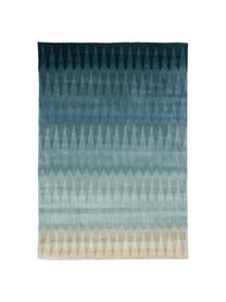 Alfombra artesanal de diseño Acacia, Parte superior: 100% lana, Reverso: 100% algodón Las alfombra, Tonos azules, tonos beige, An 200 x L 300 cm (Tamaño L)