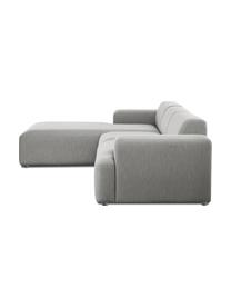 Sofa narożna Melva (4-osobowa), Tapicerka: 100% poliester Dzięki tka, Stelaż: lite drewno sosnowe z cer, Nogi: tworzywo sztuczne, Szara tkanina, S 319 x G 196 cm, lewostronna