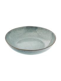 Saladier artisanal Nordic Sea, Ø 34 cm, Grès cérame, Tons gris et bleus, Ø 34 x haut. 8 cm