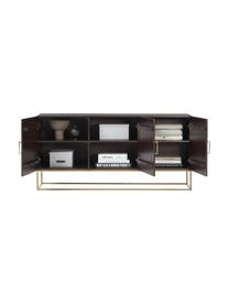 Sideboard Lyle mit Türen aus massivem Mangoholz, Korpus: Massives Mangoholz, lacki, Mangoholz, Goldfarben, B 150 x H 72 cm
