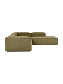 Narożna sofa modułowa XL Lennon, Tapicerka: 100% poliester Dzięki tka, Stelaż: lite drewno, sklejka, Nogi: tworzywo sztuczne, Zielona tkanina, S 329 x W 68 cm, prawostronna