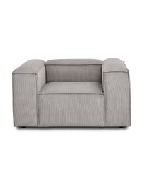 Fauteuil en velours côtelé Lennon, Velours côtelé gris, larg. 130 x prof. 101 cm