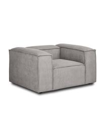 Fauteuil en velours côtelé Lennon, Velours côtelé gris, larg. 130 x prof. 101 cm