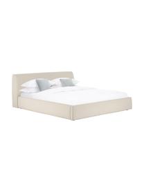 Letto imbottito Cloud, Rivestimento: tessuto finemente struttu, Tessuto beige scuro, Larg. 140 x Lung. 200 cm