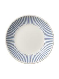 Platos hondos Zabelle, 4 uds., Gres, Blanco crema, azul, Ø 24 x Al 5 cm