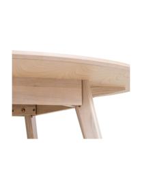 Okrúhly jedálenský stôl z dubového dreva Yumi, Ø 115 cm, Dubové drevo, masívne a biela leštená, Dubové drevo, biela leštená, Ø 115 x V 74 cm