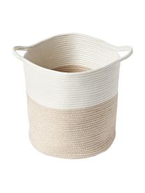 Aufbewahrungskörbe Kiya, 2er-Set, 35 % Baumwolle, 65 % Polyester, Weiß, Beige, Set mit verschiedenen Größen
