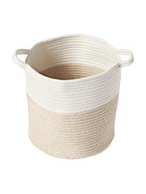 Aufbewahrungskörbe Kiya, 2er-Set, 35 % Baumwolle, 65 % Polyester, Weiß, Beige, Set mit verschiedenen Größen