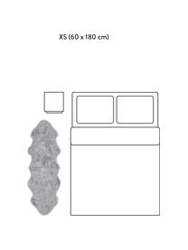 Tapis en peau de mouton lisse Oslo, Gris clair, larg. 60 x long. 180 cm