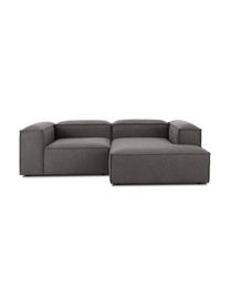 Divano angolare componibile Lennon, Rivestimento: 100% poliestere Con 115.0, Struttura: legno di pino massiccio, , Piedini: plastica, Tessuto antracite, Larg. 238 x Prof. 180 cm, chaise-longue a destra
