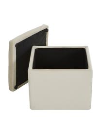 Pouf contenitore in velluto Winou, Rivestimento: velluto (poliestere) Il r, Velluto beige, Larg. 50 x Alt. 48 cm