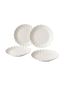 Platos llanos Sabina, 4 uds., Gres, Blanco, Ø 27 cm