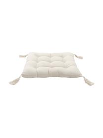 Sitzkissen Ava mit Quasten, Bezug: 100% Baumwolle, Beige, B 40 x L 40 cm