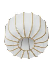 Plafoniera in bambù Salma, Paralume: tessuto, legno di bambù, , Baldacchino: metallo, Bianco, legno chiaro, Ø 40 x Alt. 28 cm