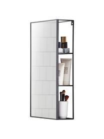 Wand-Spiegelschrank Cubiko, Rahmen: Metall, lackiert, Spiegelfläche: Spiegelglas, Schwarz, Silber, B 30 x H 62 cm