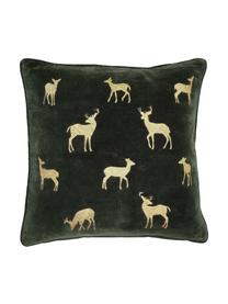 Poszewka na poduszkę z aksamitu Deerhunter, 100% aksamit bawełniany, Czarny, odcienie złotego, S 50 x D 50 cm