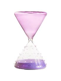 Dekoracja Hourglass, Szkło, Lila, transparentny, Ø 10 x W 16 cm