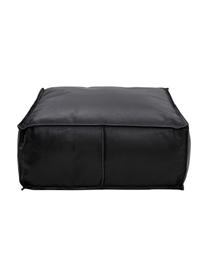 Grand pouf en cuir noir Arabica, Noir