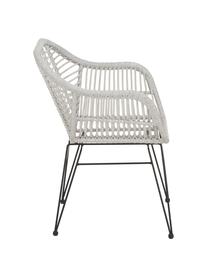 Butacas Costa, 2 uds., Asiento: polietileno, Estructura: metal, pintura en polvo, Asiento: gris claro, manchado Estructura: negro mate, An 59 x F 61 cm