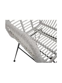 Polyrattan-Armlehnstühle Costa, 2 Stück, Sitzfläche: Polyethylen-Geflecht, Gestell: Metall, pulverbeschichtet, Hellgrau, Beine Schwarz, B 59 x T 58 cm