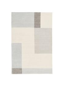 Ručne tuftovaný vlnený koberec s geometrickým vzorom Keith, Béžová, sivá, Š 120 x D 180 cm (veľkosť S)