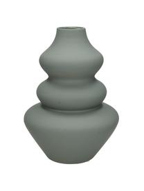 Steingut-Vase Thena in Grau, Steingut, Grau, Ø 15 x H 22 cm