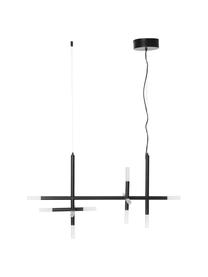 Große LED-Pendelleuchte Gratia, Baldachin: Metall, pulverbeschichtet, Schwarz, Weiß, B 90 x H 90 cm