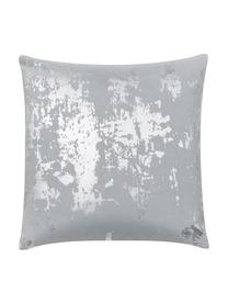 Housse de coussin 40x40 velours vintage Shiny, Gris clair, couleur argentée