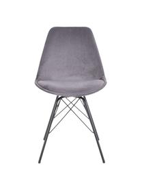 Sedia imbottita in velluto Oslo 2 pz, Gambe: metallo rivestito, Grigio, Larg. 48 x Alt. 55 cm