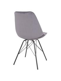 Sedia imbottita in velluto Oslo 2 pz, Gambe: metallo rivestito, Grigio, Larg. 48 x Alt. 55 cm