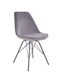 Sedia imbottita in velluto Oslo 2 pz, Gambe: metallo rivestito, Grigio, Larg. 48 x Alt. 55 cm