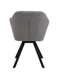 Fauteuil pivotant Lucie, Tissu gris clair, noir