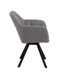 Fauteuil pivotant Lucie, Tissu gris clair, noir