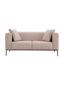 Sofa Carrie (2-Sitzer) in Alrosa mit Metall-Füssen, Bezug: Polyester 50.000 Scheuert, Gestell: Spanholz, Hartfaserplatte, Webstoff Altrosa, B 176 x T 86 cm