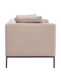 Bank Carrie (2-zits) in oud roze met metalen poten, Bekleding: polyester, Frame: spaanplaat, hardboard, mu, Poten: gelakt metaal, Geweven stof oudroze, B 176 x D 86 cm