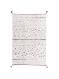 Tapis en coton ethnique Azteca, Beige, imprimé, larg. 90 x long. 130 cm (taille XS)