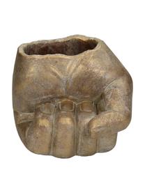 Portavaso Hand, Cemento, Dorato, Larg. 13 x Alt. 15 cm