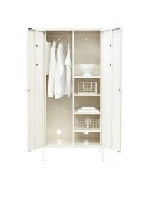 Armario taquilla pequeño The Twinny, Acero con pintura en polvo, Off White, An 85 x Al 183 cm