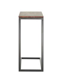 Mesa auxiliar de madera de acacia Celow, Tablero: madera de acacia maciza y, Estructura: metal con pintura en polv, Madera de acacia, An 45 x Al 62 cm