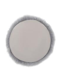 Galette de chaise ronde peau de mouton lisse Oslo, Gris clair, Ø 37 cm