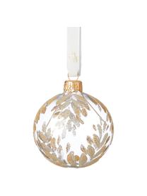 Weihnachtskugeln Cadelia Ø 6 cm, 2 Stück, Transparent, Goldfarben, Ø 6 cm